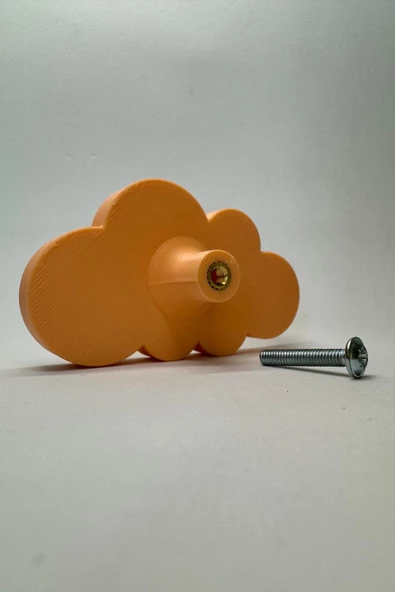 Pomerol Turuncu Bulut Dolap Kulpu - Çocuk Odası, Mutfak ve Banyo İçin Enerjik ve Dayanıklı Mobilya Kulp - 5