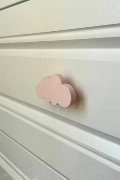 Pomerol Pembe Bulut Dolap Kulpu - Çocuk Odası, Mutfak ve Banyo İçin Şirin ve Dayanıklı Mobilya Kulp - 2