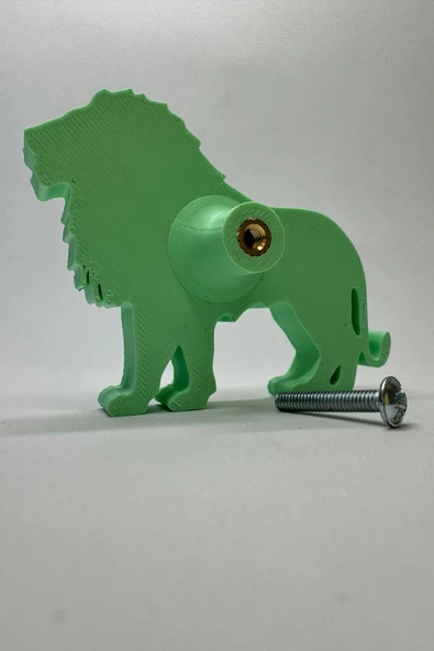 Pomerol Yeşil Aslan Dolap Kulpu - Çocuk Odası, Mutfak ve Banyo İçin Modern, Eğlenceli ve Dayanıklı Kulp - 5