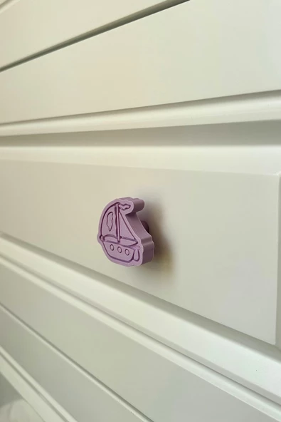 Pomerol Mor Yelkenli Dolap Kulpu - Çocuk Odalarına, Mutfak ve Banyo Dolaplarına Denizlerin Büyüsünü Getirin - 2