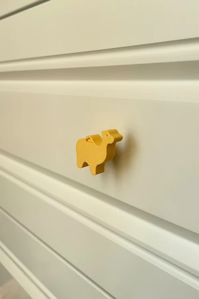 Pomerol Sarı Deve Dolap Kulpu - Çocuk Odası, Mutfak ve Banyo İçin Eğlenceli ve Dayanıklı Mobilya Kulp,KulpD - 2