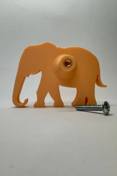 Pomerol Turuncu Fil Dolap Kulpu - Çocuk Odası, Mutfak ve Banyo İçin Modern, Şık ve Dayanıklı Mobilya Kulp - 5