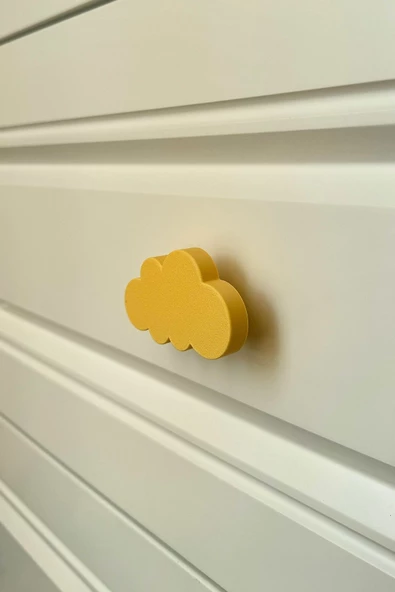 Pomerol Sarı Bulut Dolap Kulpu - Çocuk Odası, Mutfak ve Banyo İçin Canlı ve Dayanıklı Mobilya Kulp - 2