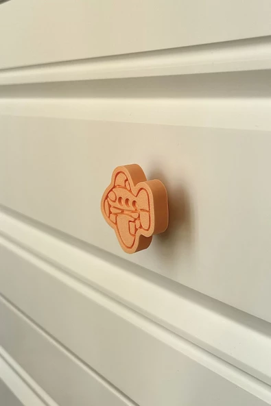 Pomerol Turuncu Uçak Dolap Kulpu - Çocuk, Mutfak ve Banyo Dolapları İçin Modern ve Dayanıklı Mobilya Kulpu - 2