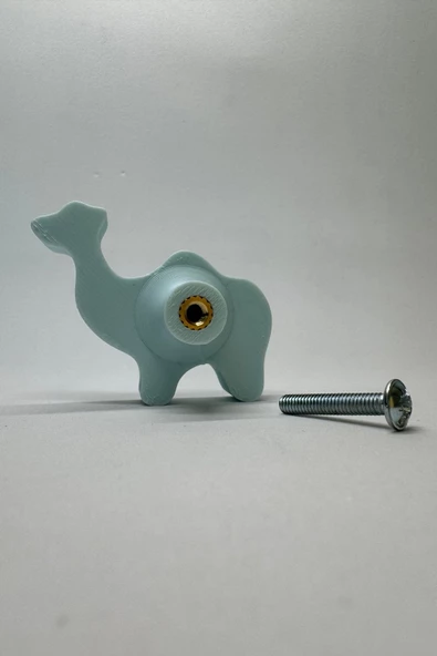 Pomerol Mavi Deve Dolap Kulpu - Çocuk Odası, Mutfak ve Banyo İçin Eğlenceli ve Dayanıklı Mobilya Kulp,KulpD - 5