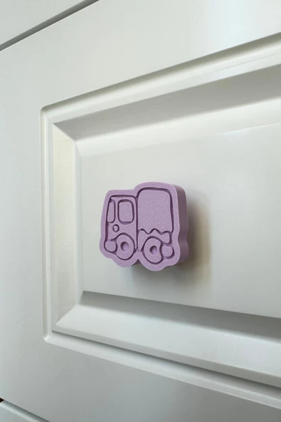 Pomerol Mor Kamyon Dolap Kulpu - Çocuk Odaları ve Modern Mutfaklar İçin Eğlenceli ve Dayanıklı Mobilya Kulpu