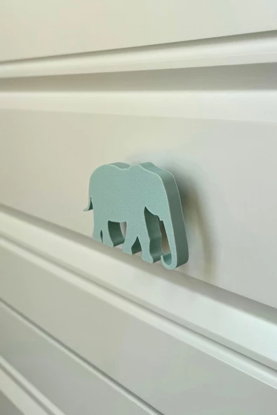 Pomerol Mavi Fil Dolap Kulpu - Çocuk Odası, Mutfak ve Banyo İçin Modern, Şık ve Dayanıklı Mobilya Kulp - 2