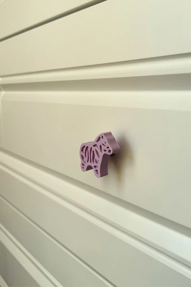 Pomerol Mor Zebra Dolap Kulpu - Çocuk Odası, Mutfak ve Banyo İçin Sevimli ve Dayanıklı Mobilya Kulp  D - 2