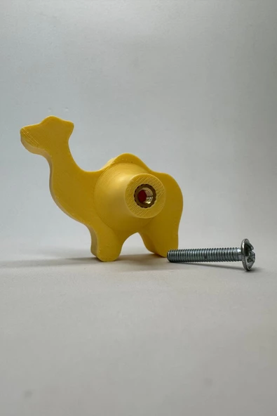 Pomerol Sarı Deve Dolap Kulpu - Çocuk Odası, Mutfak ve Banyo İçin Eğlenceli ve Dayanıklı Mobilya Kulp,KulpD - 5