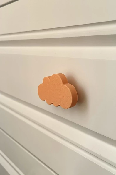 Pomerol Turuncu Bulut Dolap Kulpu - Çocuk Odası, Mutfak ve Banyo İçin Enerjik ve Dayanıklı Mobilya Kulp - 2