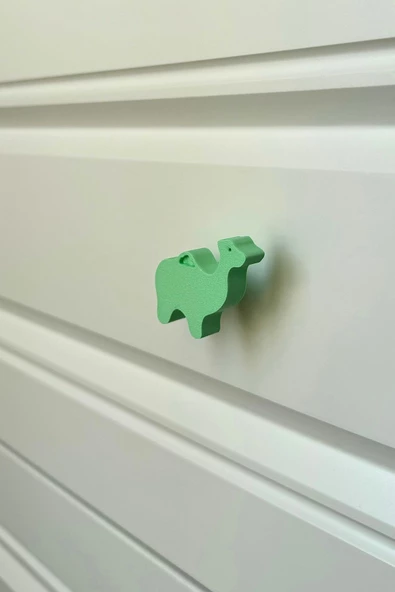 Pomerol Yeşil Deve Dolap Kulpu - Çocuk Odası, Mutfak ve Banyo İçin Eğlenceli Mobilya Kulp, KulpD - 2