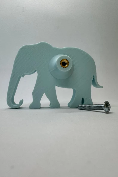 Pomerol Mavi Fil Dolap Kulpu - Çocuk Odası, Mutfak ve Banyo İçin Modern, Şık ve Dayanıklı Mobilya Kulp - 5