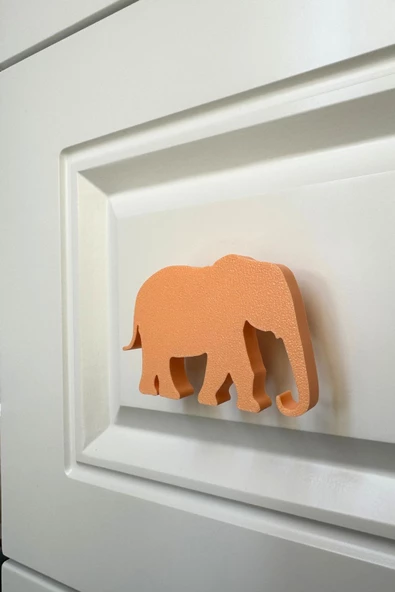 Pomerol Turuncu Fil Dolap Kulpu - Çocuk Odası, Mutfak ve Banyo İçin Modern, Şık ve Dayanıklı Mobilya Kulp