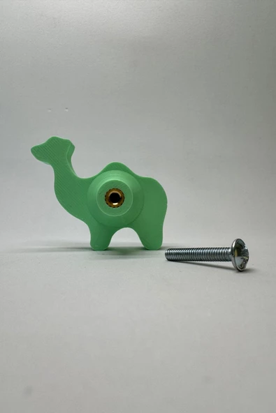 Pomerol Yeşil Deve Dolap Kulpu - Çocuk Odası, Mutfak ve Banyo İçin Eğlenceli Mobilya Kulp, KulpD - 5