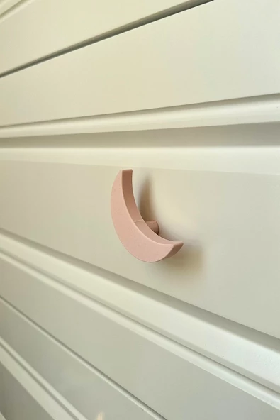 Pomerol Pembe Ay Dolap Kulpu - Çocuk Odası, Mutfak Ve Banyo Için Şık , Dekoratif Ve Dayanıklı Mobilya Kulp - Resim 2