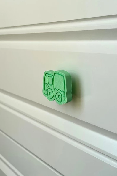 Pomerol Yeşil Kamyon Dolap Kulpu - Çocuk Odalarına, Mutfak ve Banyo Dolaplarına Şık ve Dayanıklı Kulp - 2
