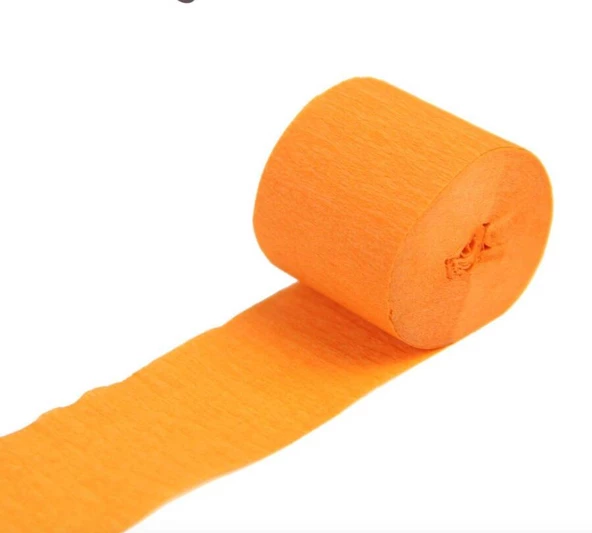 İtalyan Krapon Kağıdı Dekor Süs 6 lı Turuncu 5x2,2 Metre