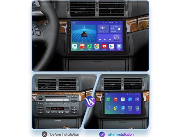 BMW 3 Serisi E46 Multimedya (1998-2006) 8 GB RAM 256 GB Hafıza 8 Çekirdek Navigatör - Resim 9