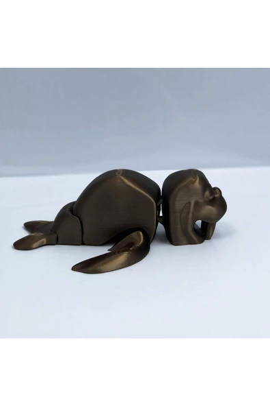 3d Hareketli Deniz Aygırı / Mors Figürlü Oyuncak - Altın Kahve