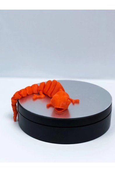 3d Hareketli Bukalemun Figürlü Oyuncak - Koyu Turuncu - Resim 5