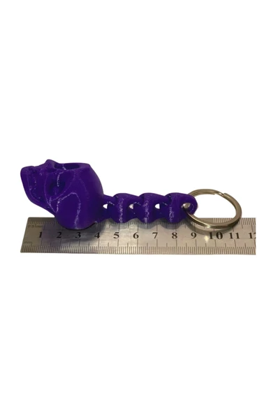 3D Kuru Kafa Anahtarlık - Mor - 7