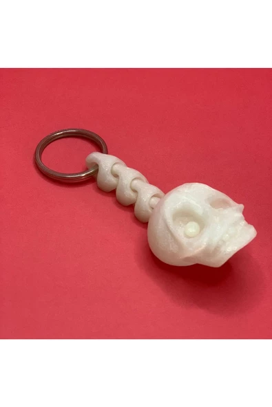 3D Kuru Kafa Anahtarlık - Beyaz ürün görseli 1