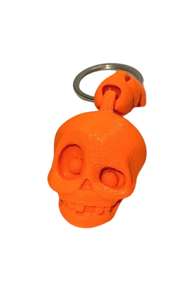 3D Kuru Kafa Anahtarlık - Turuncu - 6