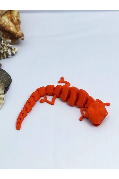 3d Hareketli Bukalemun Figürlü Oyuncak - Koyu Turuncu - Resim 8