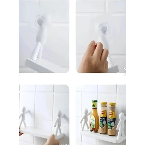 İnsan Figürlü Yapışkanlı Çok Amaçlı Duvar Rafı - 3