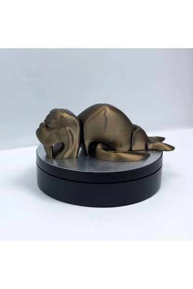3d Hareketli Deniz Aygırı / Mors Figürlü Oyuncak - Altın Kahve - 3