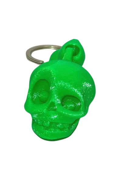 3D Kuru Kafa Anahtarlık - Neon Yeşili - 8