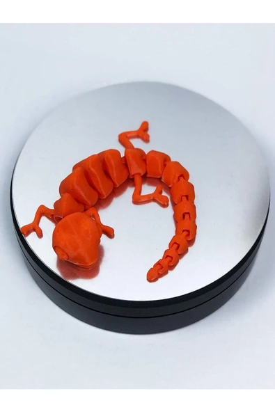 3d Hareketli Bukalemun Figürlü Oyuncak - Koyu Turuncu - Resim 2