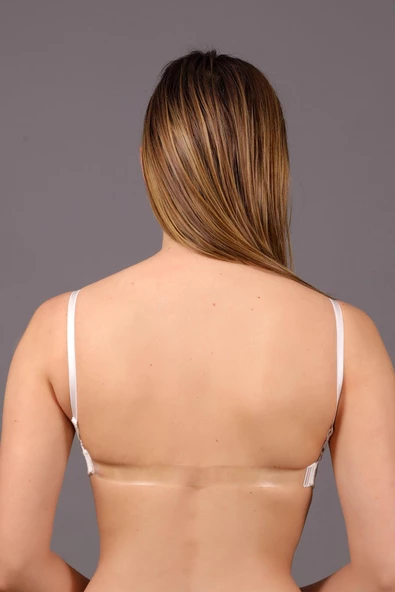 New Bra 8310 Kadın Sırtı Şeffaf Desteksiz Sütyen - 7