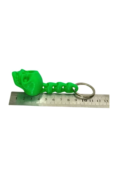 3D Kuru Kafa Anahtarlık - Neon Yeşili - 5