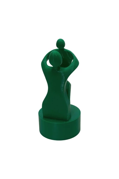 3D Anne ve Çocuk Figür - Yeşil - 2