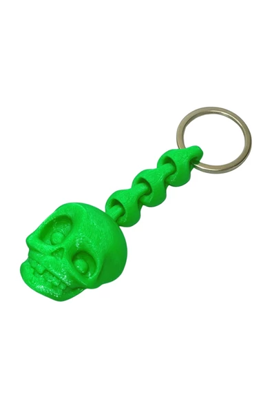 3D Kuru Kafa Anahtarlık - Neon Yeşili - 7