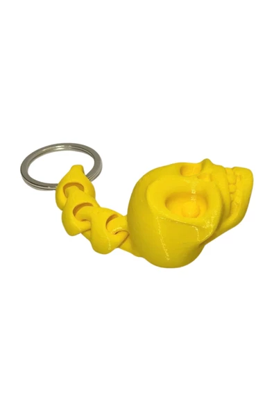 3D Kuru Kafa Anahtarlık - Sarı - 3