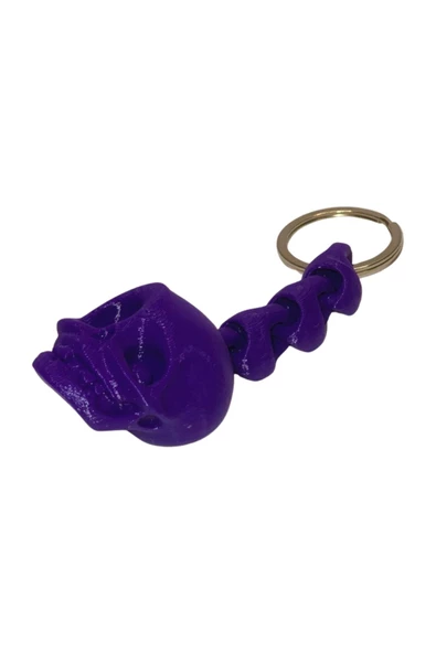 3D Kuru Kafa Anahtarlık - Mor - 5