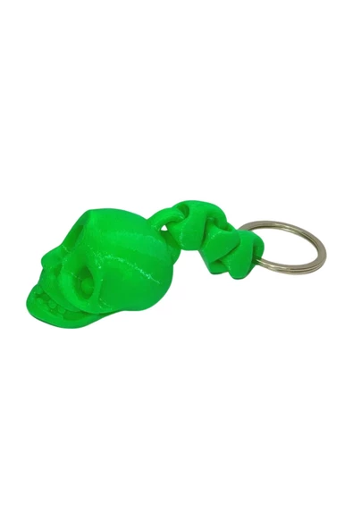 3D Kuru Kafa Anahtarlık - Neon Yeşili - 2