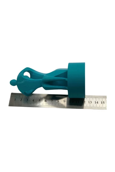 3D Anne ve Çocuk Figür - Mavi - 7