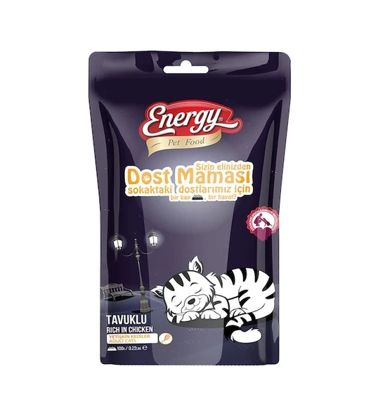 ENERGY TAVUKLU DOST  KEDİ MAMASI 100 GR - 10 ADET