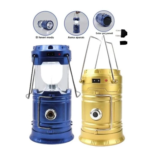 Güneş Enerjili Çok Fonksiyonlu Kamp Feneri - Resim 2