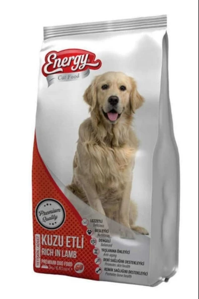 ENERGY  KUZU ETLİ YETİŞKİN KÖPEK MAMASI 3 KG - 2 ADET