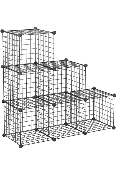 hodbehod 6 Bölmeli Portatif Çok Amaçlı Metal Tel Dolap Raf Organizer - 2