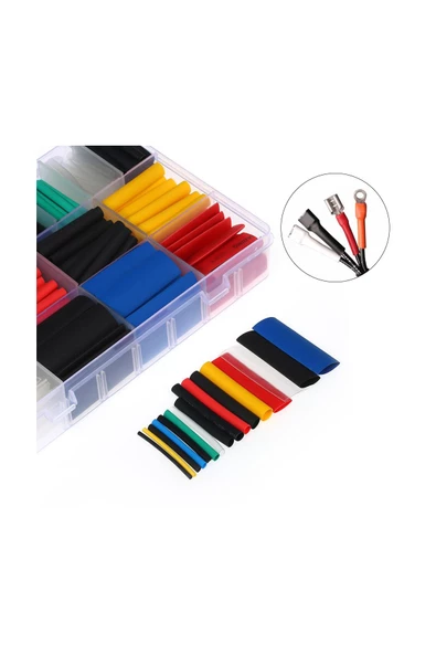 hodbehod 530 Adet Shrink Boru Makaron Set Isı Ile Daralan Kablo Seti - 4
