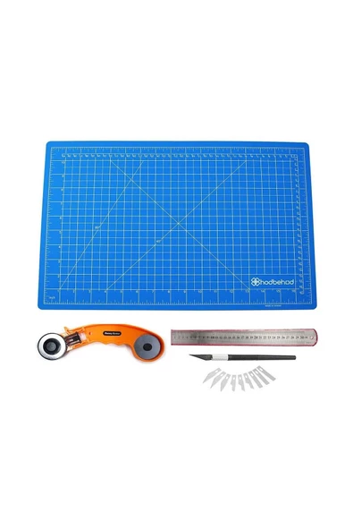 hodbehod A2 Mavi 60x45cm Çift Taraflı Kesim Altlığı Hobi Cutting Mat Set