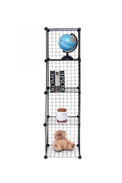hodbehod 4 Bölmeli Metal Ayakkabı Dolabı Çok Amaçlı Raf Organizer - 5