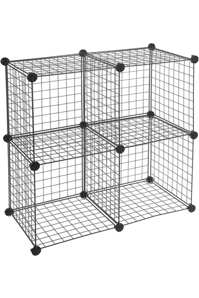 hodbehod 4 Bölmeli Metal Ayakkabı Dolabı Çok Amaçlı Raf Organizer - 3