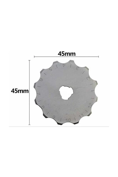 İşkur Makina Yuvarlak Bıçak Rulet Disk Kumaş Karton Kesici 10 Adet Yedek Bıçağı Komple Kesim Seti 45mm - 4