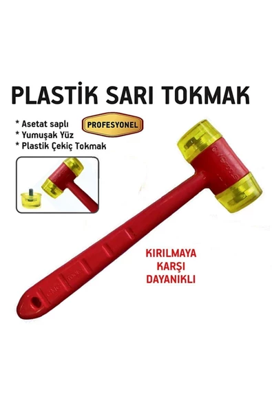 Satış Diyarı Plastik Saplı Çekiç Tokmak Plastik Çekiç Sarı Tokmak 40 Cm - 2